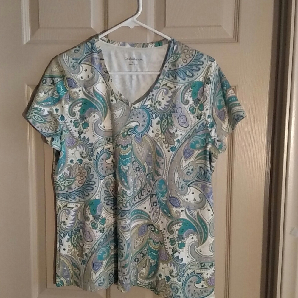 Croft & Barrow Womens XL Paisley Blouse